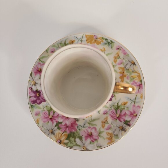 Vintage Royal Crown Porcelain Floral Demitasse Cup & Saucer - Picture 4 of 5